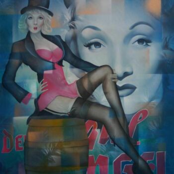 Peinture intitulée "comme un ange" par Jeannette Guichard-Bunel, Œuvre d'art originale, Huile