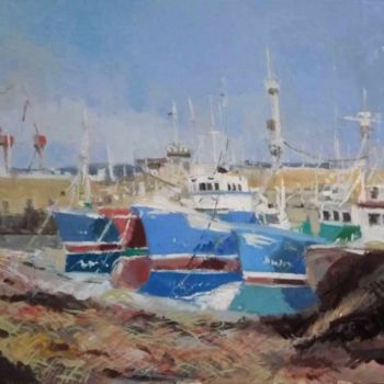 Painting titled "OLEO, SANTURZI" by Rubén De Luis, Original Artwork, Oil