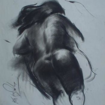 Painting titled "Nude_Pose21" by Kishore Singh, Original Artwork, Oil