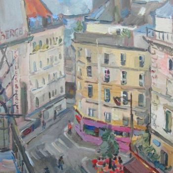 Painting titled "Париж.Вид на Фоли Б…" by Dmitry Veltishchev, Original Artwork, Oil