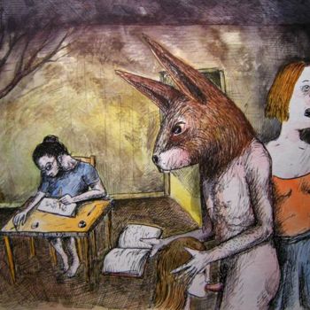 Dessin intitulée "Philosophie" par Patrick Jannin, Œuvre d'art originale, Autre