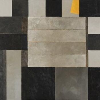 Peinture intitulée "gris jaune et rouge" par Georges Troubat, Œuvre d'art originale