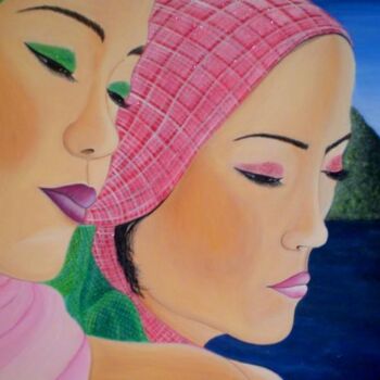 Peinture intitulée "MIRADAS AL INTERIOR…" par Carmen G. Junyent, Œuvre d'art originale, Acrylique