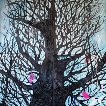 Painting titled "Wedding tree" by Nathalia Chipilova, Original Artwork, Acrylic
