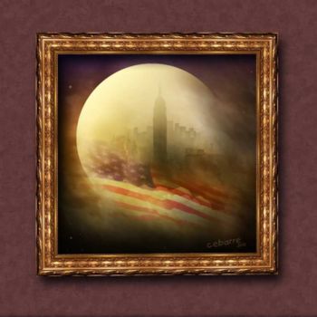 Painting titled "New-York" by Cebarre, Original Artwork, Oil