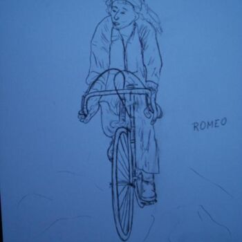 Pintura intitulada "MULHER PEDALANDO" por Romeo Zanchett, Obras de arte originais