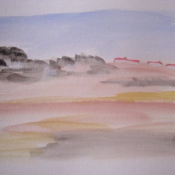 Pintura intitulada "O monte - aguarela" por Maria Teresa Duarte, Obras de arte originais