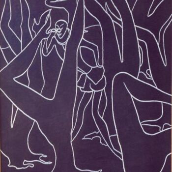 Malerei mit dem Titel "Spy" von Lia Chechelashvili, Original-Kunstwerk, Gouache