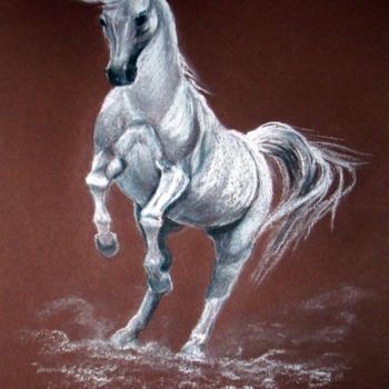 Peinture intitulée "Cheval debout" par Marian Cobos, Œuvre d'art originale
