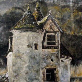 Malerei mit dem Titel "Tour antique" von Catherine Wernette, Original-Kunstwerk, Öl