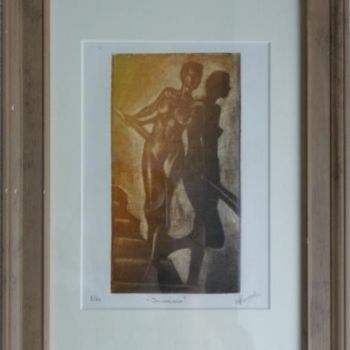 Painting titled "Insomnies (gravure:…" by Alain Ravaut, Original Artwork