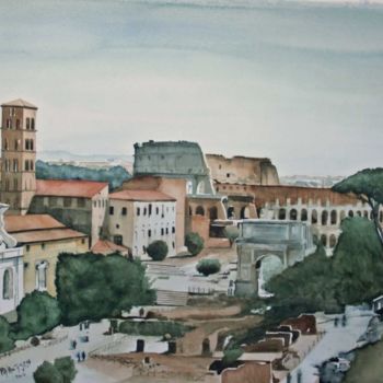 Painting titled "Forum Romanum" by Bas Huijgen, Original Artwork, Oil