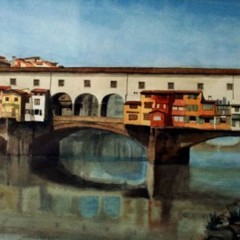 Ζωγραφική με τίτλο "Ponte Vechio" από Bas Huijgen, Αυθεντικά έργα τέχνης
