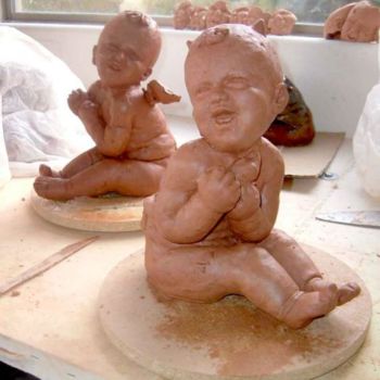 Sculpture titled "Angel and Devil Bab…" by Jason Stillman, Original Artwork
