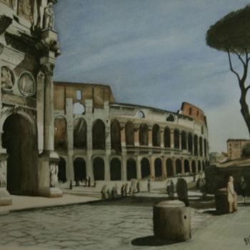 Painting titled "Colosseum en Ark Co…" by Bas Huijgen, Original Artwork