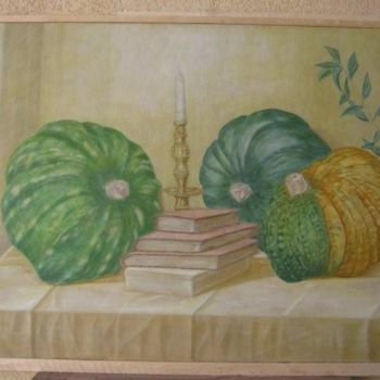 Painting titled "Three Pumpkins" by Mohamed Abdaimi, Original Artwork