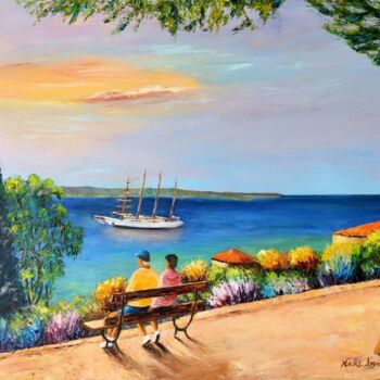 Painting titled "REVERIE" by Marc Lejeune, Original Artwork, Oil