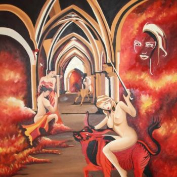 Peinture intitulée "Suprema Tentação" par Dina De Souza, Œuvre d'art originale, Huile
