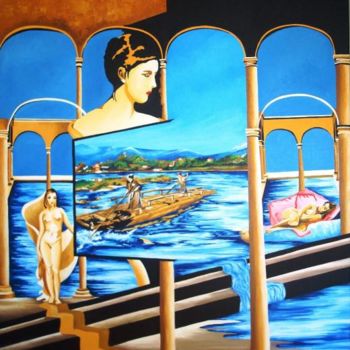 Peinture intitulée "Caminha" par Dina De Souza, Œuvre d'art originale, Huile