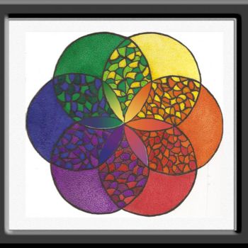 Dessin intitulée "Circulo das cores" par Angelica Trompieri, Œuvre d'art originale