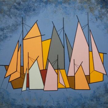 Peinture intitulée "Jeu de voiles" par Nyls  Eliot, Œuvre d'art originale, Acrylique