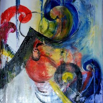 Painting titled "abstraction3" by Monique Ducarton, Original Artwork, Oil