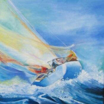 Peinture intitulée "En solitaire" par Danielle De  Block, Œuvre d'art originale