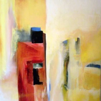 Peinture intitulée "carré vert" par Noëlle Dauby, Œuvre d'art originale, Huile