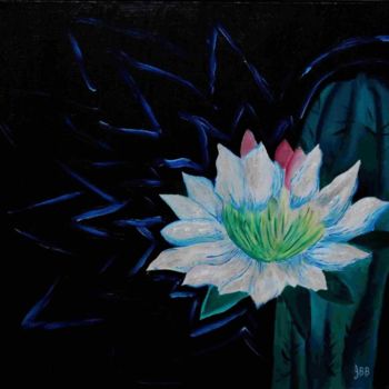 Painting titled "Belle de nuit" by Jez Bb, Original Artwork, Oil