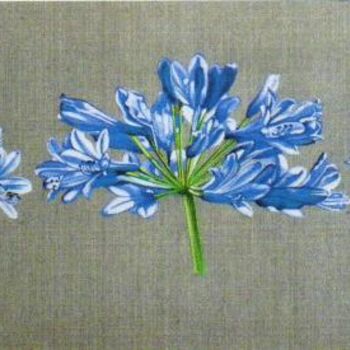 Painting titled "Agapanthes" by M'Do, Original Artwork