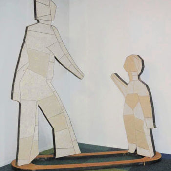 Sculpture titled "Femme & Enfant" by Christian Cerisola, Original Artwork
