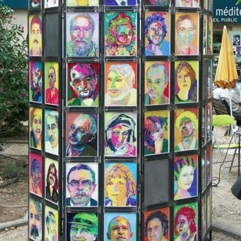 Sculpture titled "100 Portraits - 100…" by Christian Cerisola, Original Artwork, Mixed Media