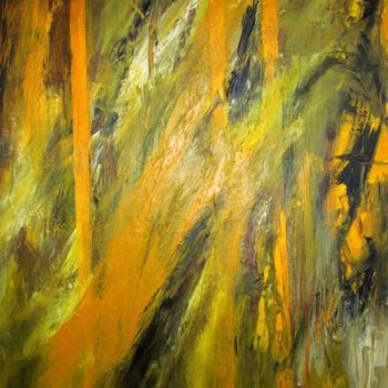 Peinture intitulée "Composition aux ban…" par Briga, Œuvre d'art originale, Acrylique