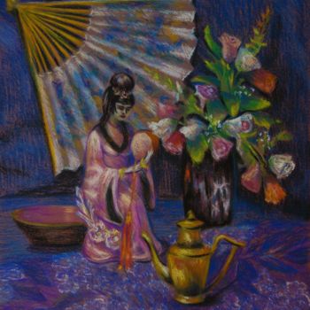 Drawing titled "Still Life with the…" by Larissa Lukaneva, Original Artwork, Pastel
