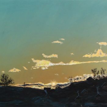 Malerei mit dem Titel "Зимний закат" von Timofei Gorea, Original-Kunstwerk