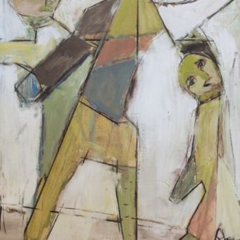 Painting titled "Les Simples #4" by Christian Cerisola, Original Artwork, Oil