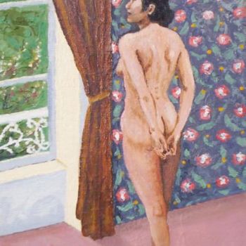 Peinture intitulée "Nude at a window." par Alan Embrée Osler, Œuvre d'art originale, Huile
