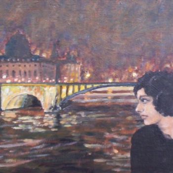 Peinture intitulée "Night on the Seine" par Alan Embrée Osler, Œuvre d'art originale