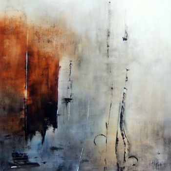 Peinture intitulée "Carré d'ailleurs 13" par Isabelle Mignot, Œuvre d'art originale, Huile