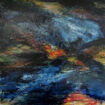 Peinture intitulée "Ténèbres" par Anne-Marie Mary, Œuvre d'art originale, Huile Monté sur Châssis en bois