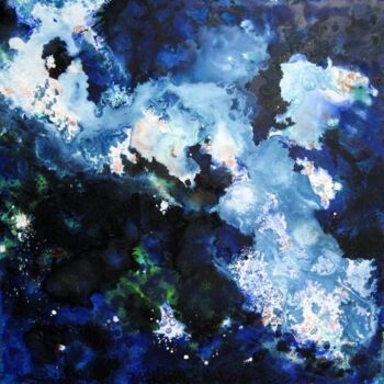 Peinture intitulée "Dans la galaxie" par Anne-Marie Mary, Œuvre d'art originale, Huile Monté sur Châssis en bois