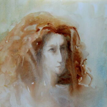 Peinture intitulée "portrait" par Anne-Marie Mary, Œuvre d'art originale