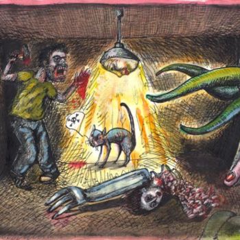Drawing titled "Bad Trip" by Patrick Jannin, Original Artwork, Other