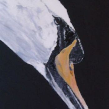 Painting titled "Swan" by Andy Davis, Original Artwork, Oil