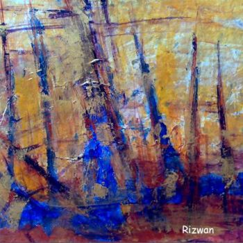 Ζωγραφική με τίτλο "Lines of fire" από Rizwan Ali, Αυθεντικά έργα τέχνης, Λάδι