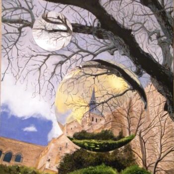 Peinture intitulée "Retour sur le mont" par Manu Surreabulliste, Œuvre d'art originale, Huile
