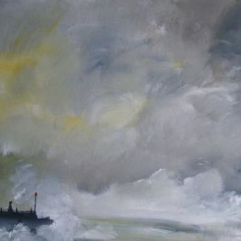 Painting titled "Waiting" by Andy Davis, Original Artwork, Oil