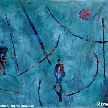 Painting titled "Resistance to fear" by Rizwan Ali, Original Artwork, Oil