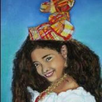 Painting titled "Petite créole" by Sim13, Original Artwork, Oil