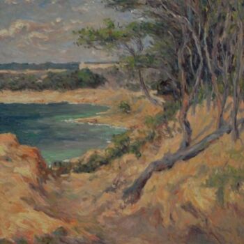 Painting titled "The mediteranean co…" by Pierre Van Dijk, Original Artwork, Oil